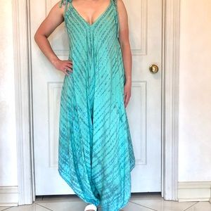 Mint & Blue tie dye harem jumpsuit